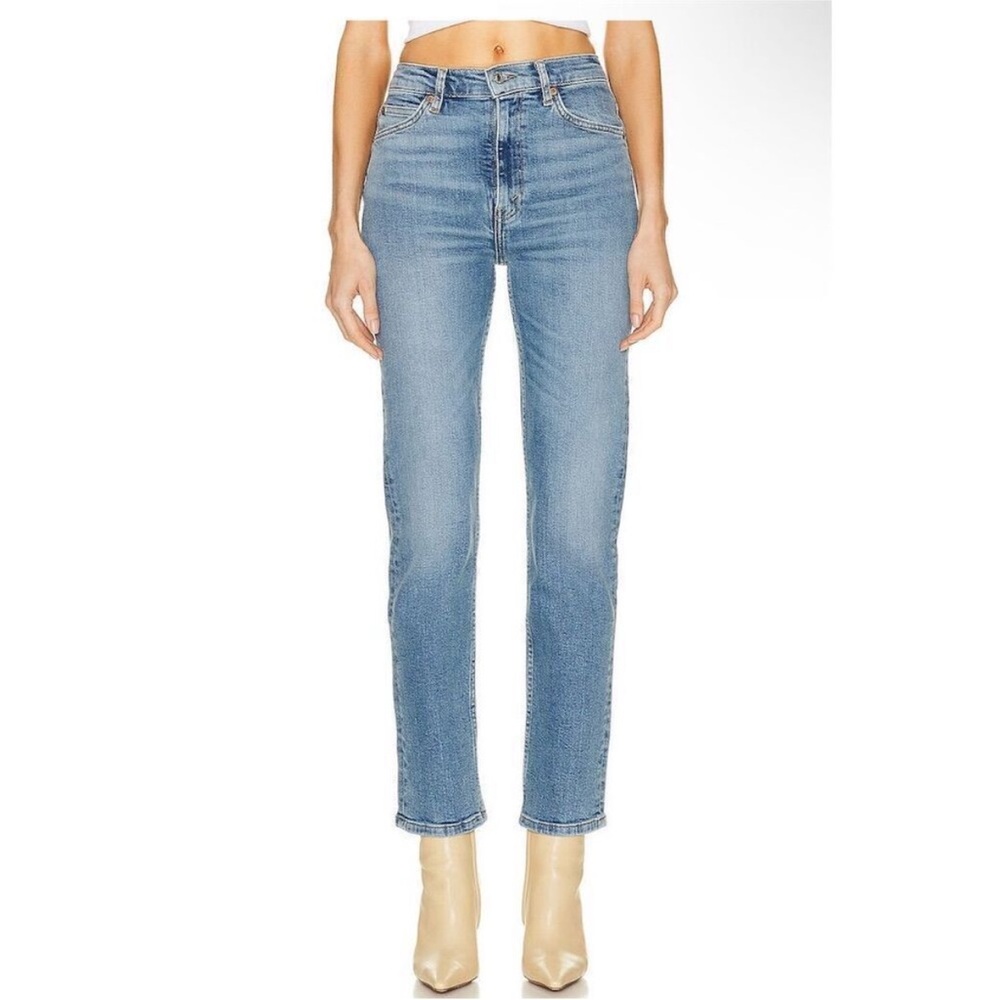Re/Done NWT Women's 70s Straight Jeans in Laguna Size 28